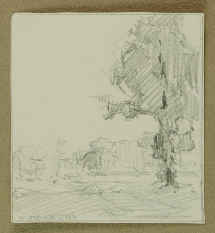 1913 - Paesaggio con grande albero